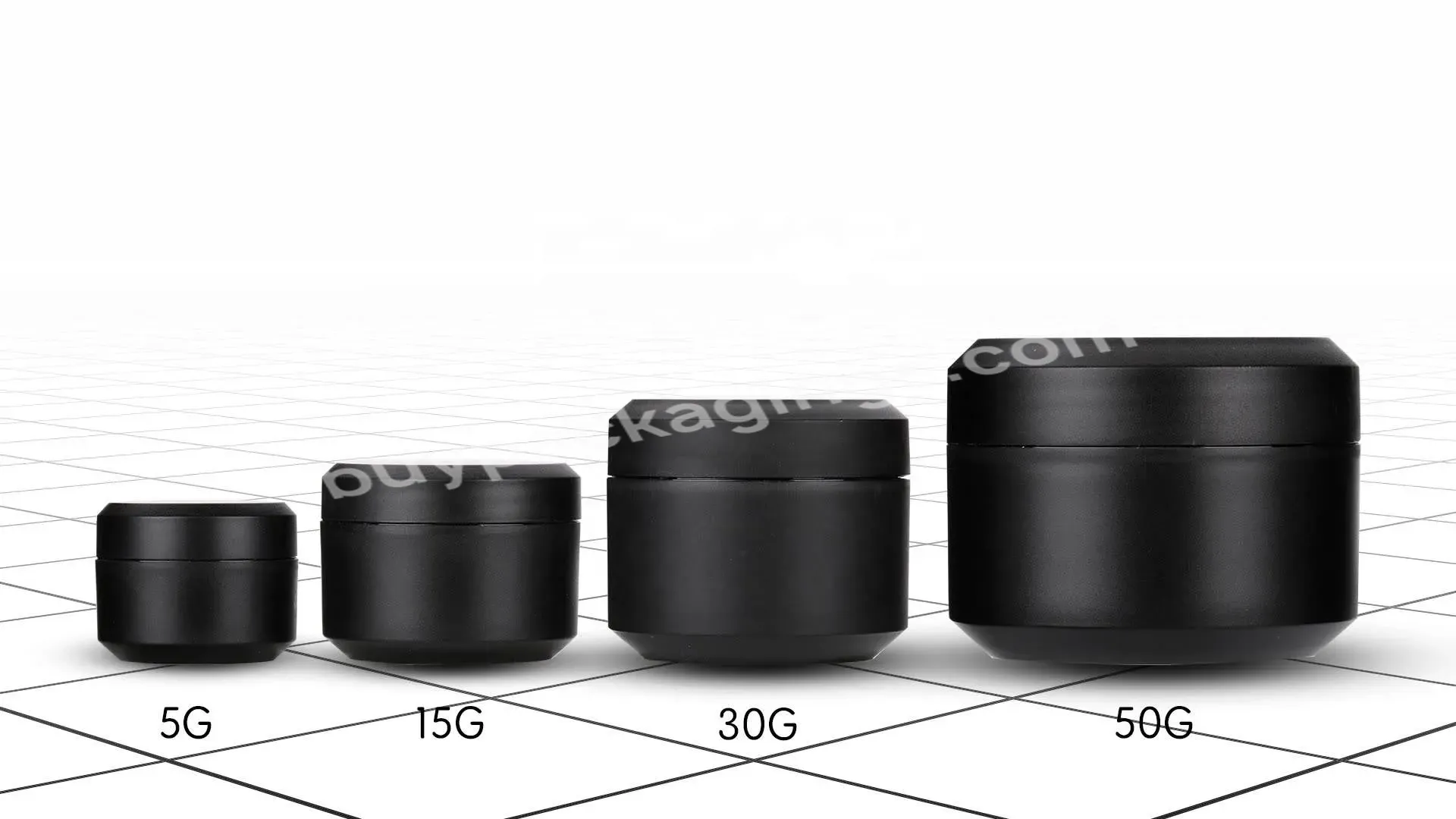 5g 15g 30g 50g Custom Black Pet Plastic Jar Face Hand Cream Skin Care Container Packaging Jars With Lids