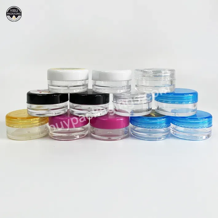 5g 5ml Small Cream Clear Plastic Pot With Screw Cap Small Sample Cosmetic Container Empty Plastic Jar