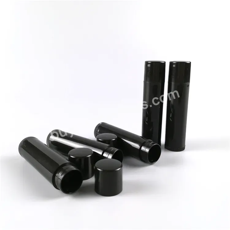 5g Empty Plastic Pp Black Chapstick Container Lip Balm Tube