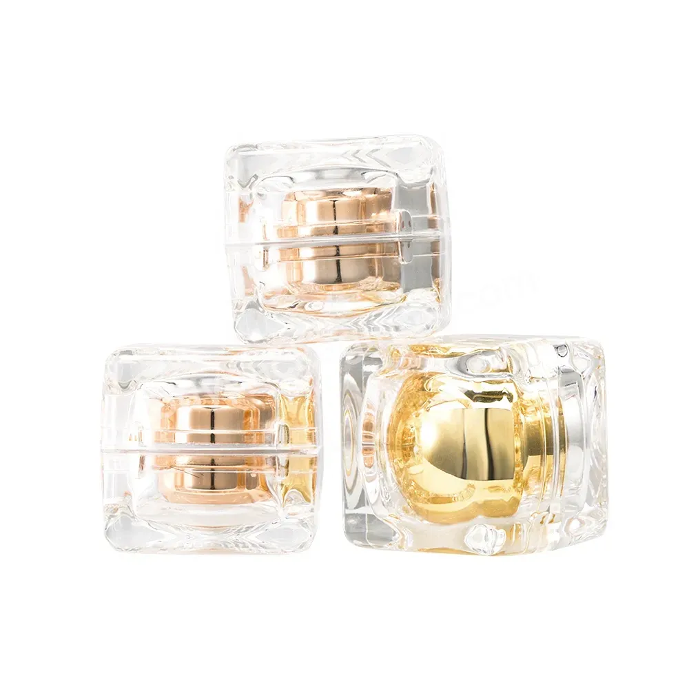 5g Mini Bright Gold Skin Care Product Trial Packaging Container Transparent Acrylic Shell Empty Face Cream Jars