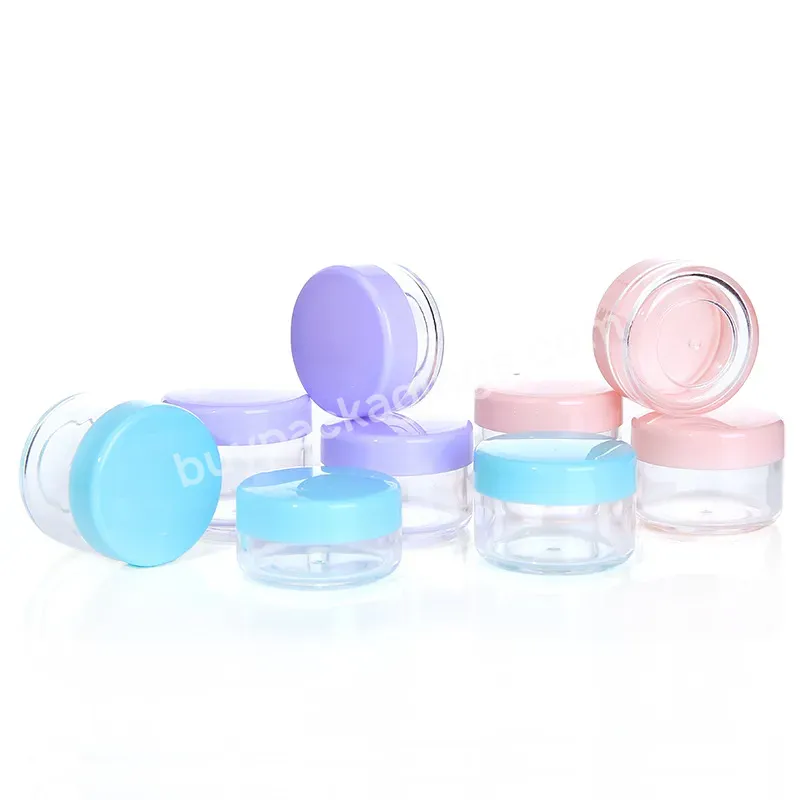 5g/10g/15g/20g Transparent Clear Plastic Jar With Pink Screw Lid