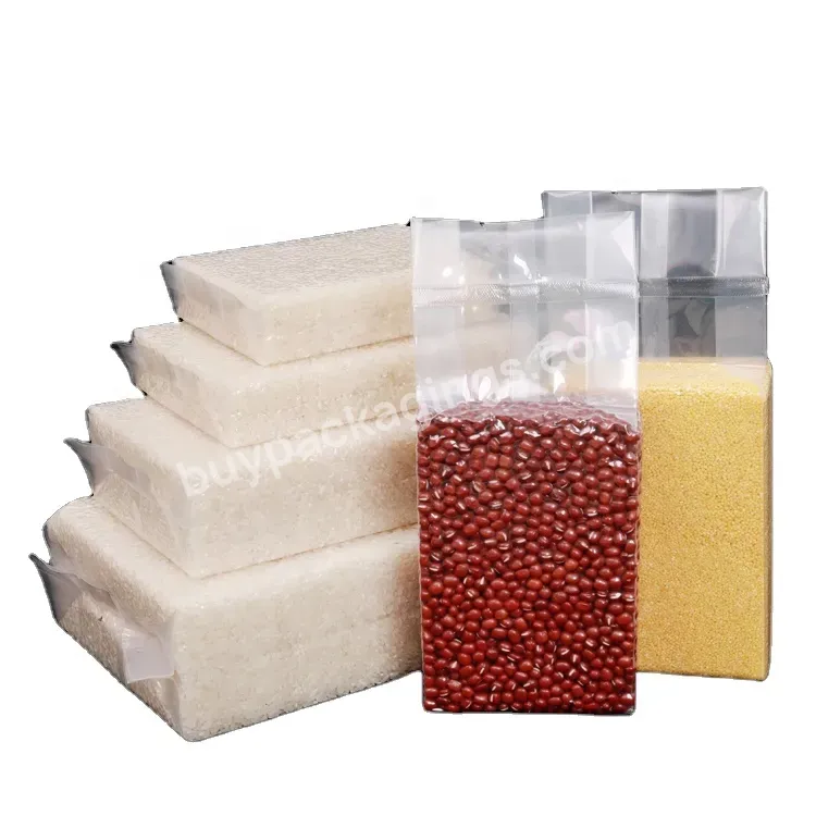 5kg Vacuum Packing Rice Brick Bag Heat Sealing Transparent Vacuum Plastic Bag For Rice