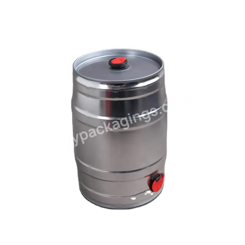 5l Metal Beer Barrel Food Grade Pail With Plastic Lid And Water Tap For Sale