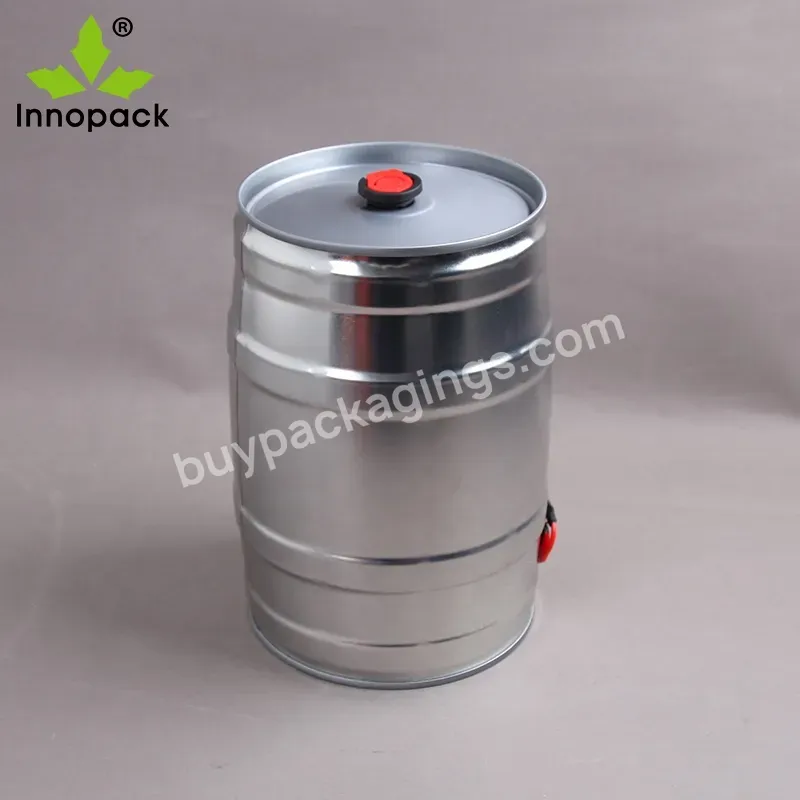 5l Metal Beer Barrel Food Grade Pail With Plastic Lid And Water Tap For Sale