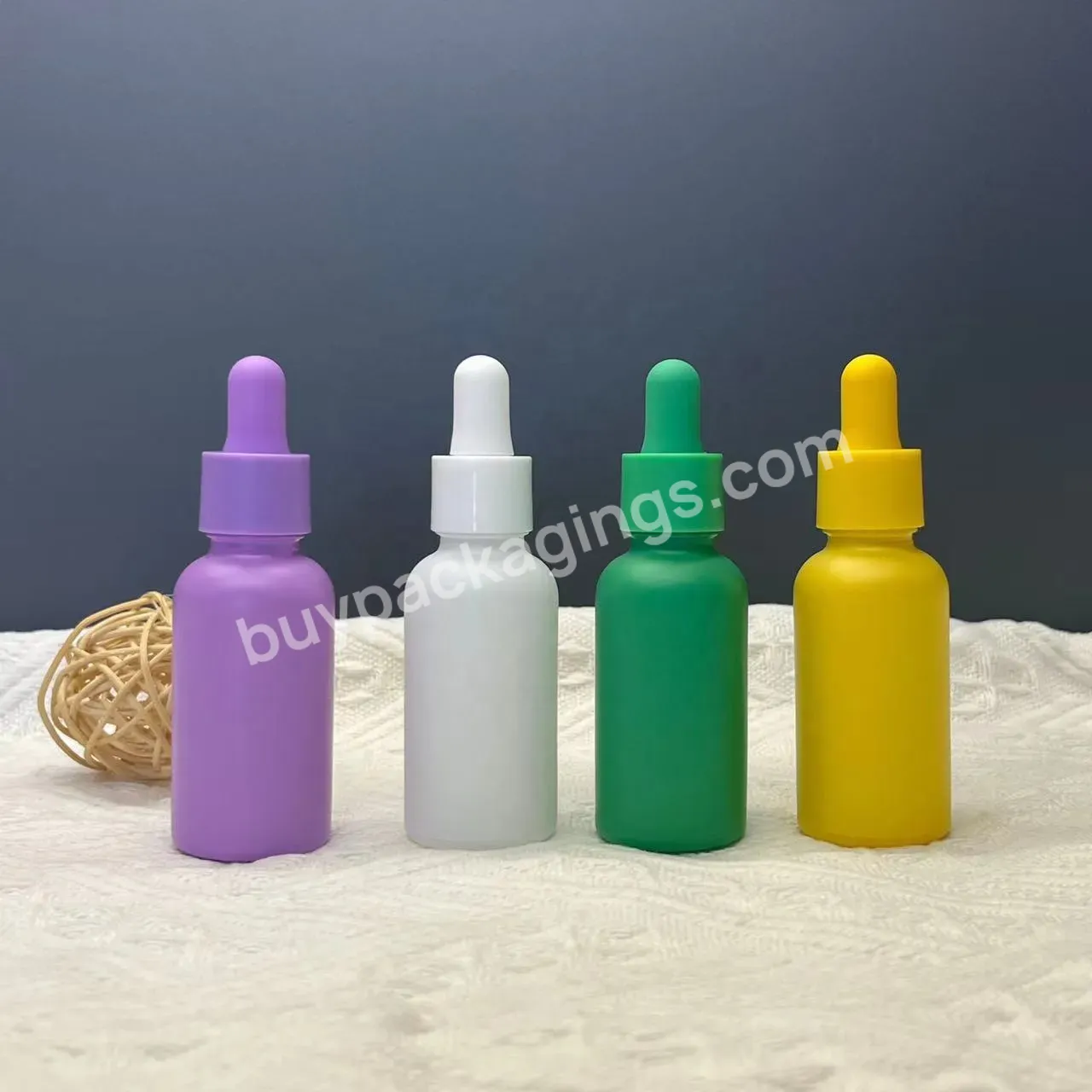 5ml-100ml 1oz Popular Custom Color Glass Essential Oil Pipette Bottle With Colored Dropper For Skincare