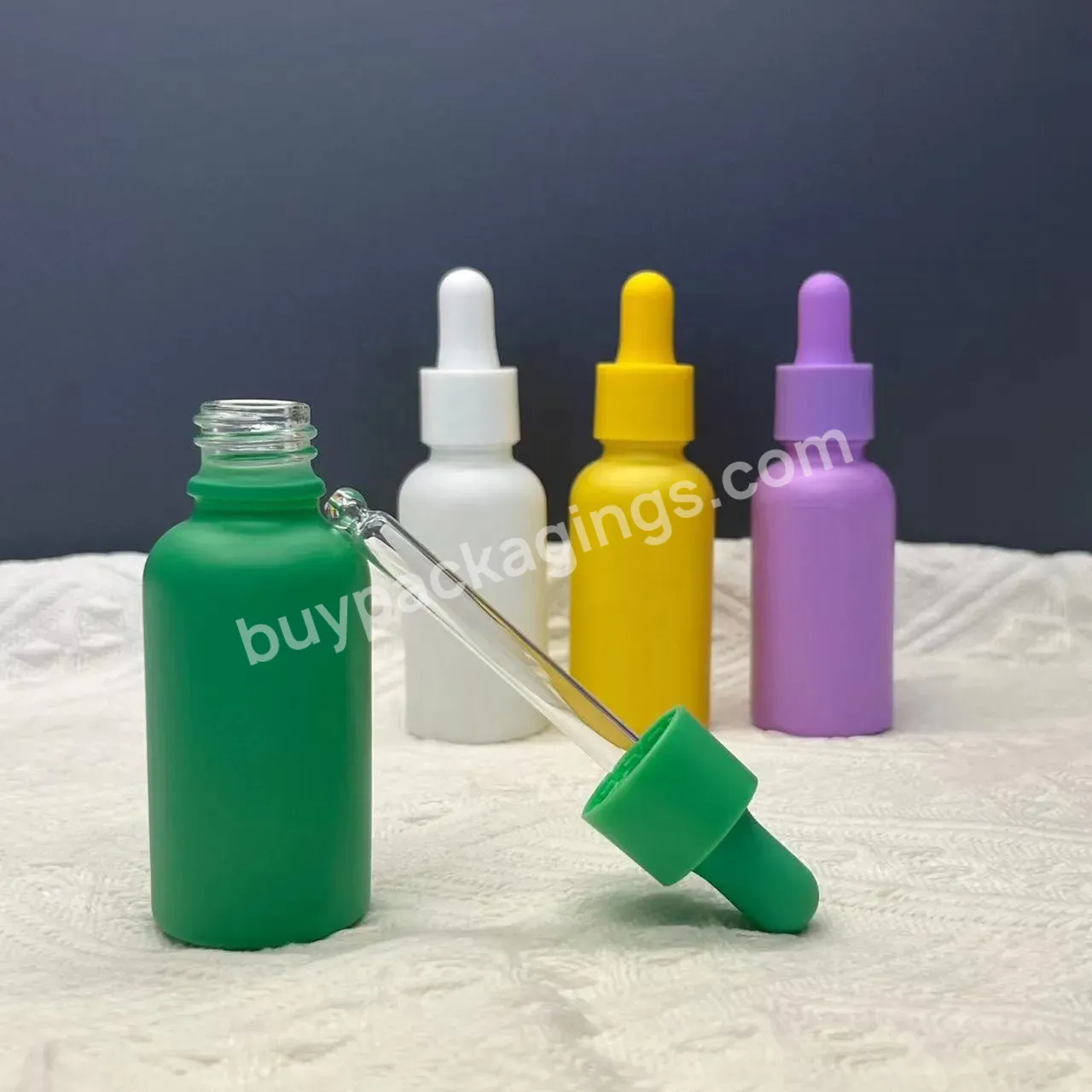 5ml-100ml 1oz Popular Custom Color Glass Essential Oil Pipette Bottle With Colored Dropper For Skincare