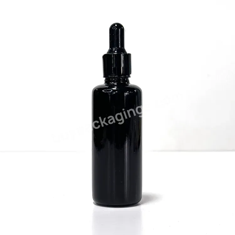 5ml 10ml 15ml 20ml 30ml 1 Oz 50ml 100ml Shiny Dark Violet Color Glass Dropper Bottle Matte Black Essential Oil Serum Bottles