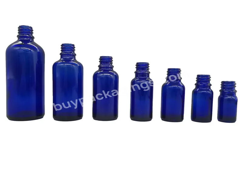 5ml 10ml 15ml 20ml 30ml 50ml 100ml 120ml Blue Cosmetic Dropper Bottle Essential Oil Packaging Bottle With Bamboo Lid
