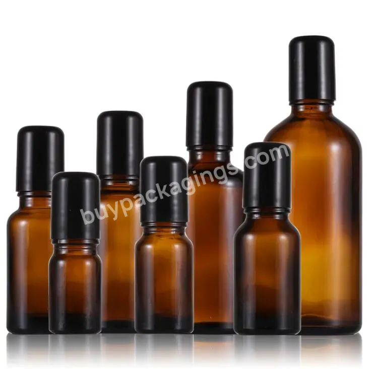 5ml 10ml 15ml 20ml 30ml 50ml 100ml Amber Roll On Glass Bottle 18mm Neck With Metal Ball Roll-on Perfume Bottle