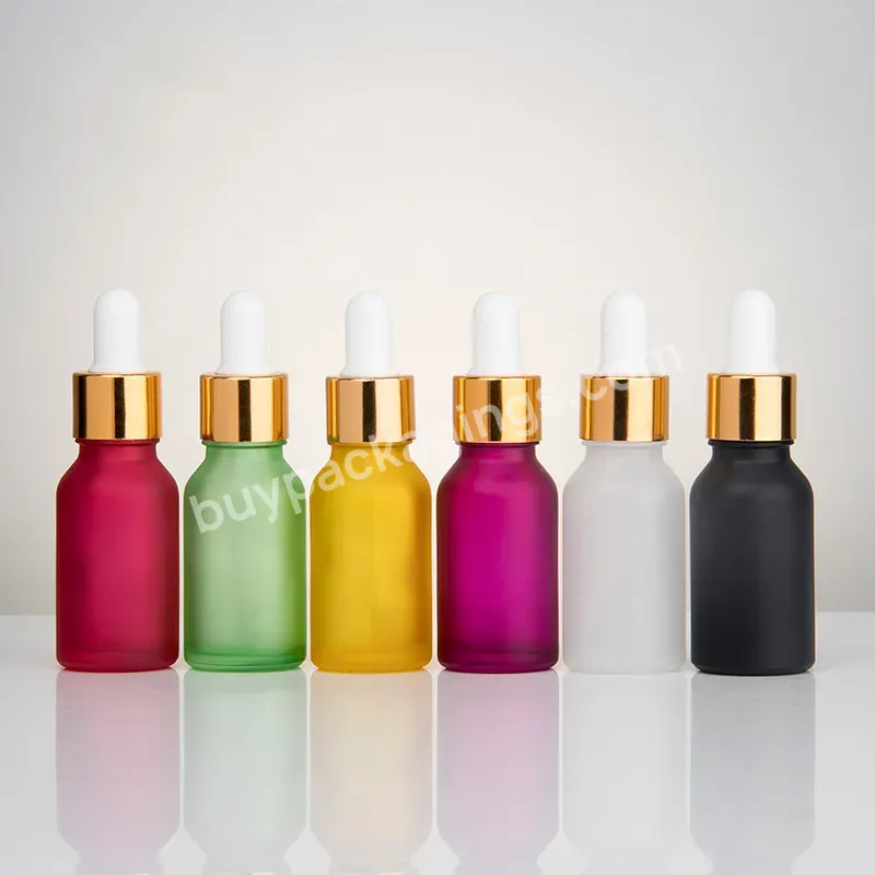 5ml 10ml 15ml 20ml 30ml 50ml 100ml Cosmetic Perfume Skin Care Matte Frosted Glass Essential Oil Dropper Bottle With Gold Cap