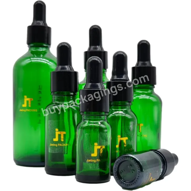 5ml 10ml 15ml 20ml 30ml 50ml 100ml Empty Green Face Serum Skin Care Perfume Glass Essential Oil Dropper Bottle With Dropper