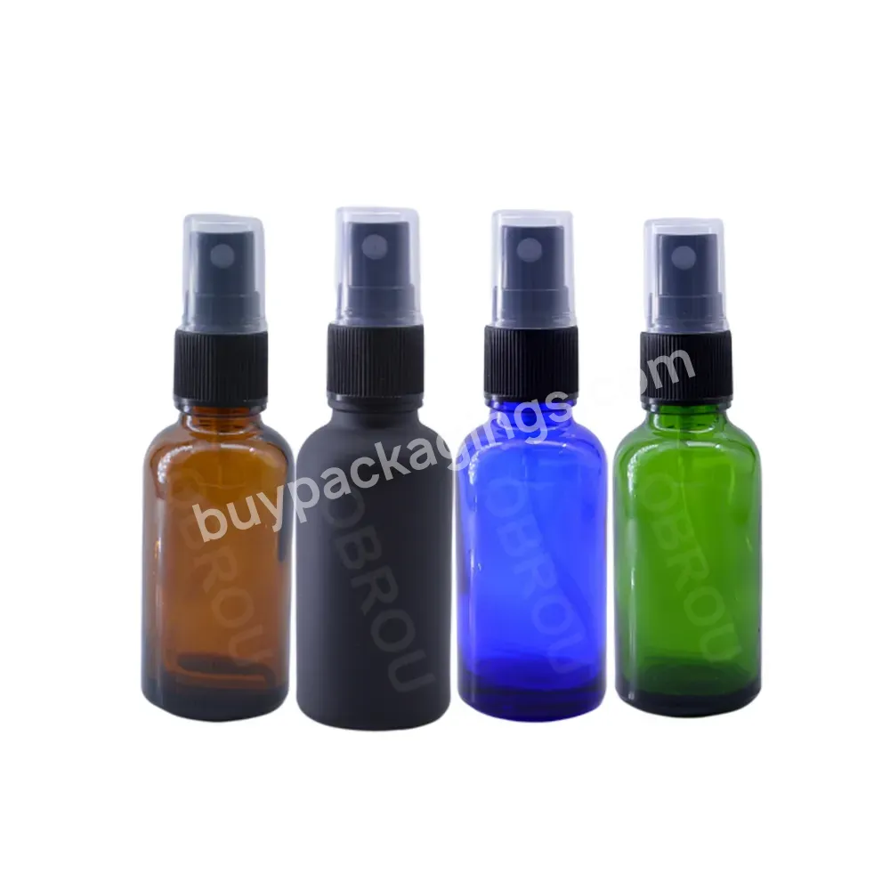 5ml 10ml 15ml 20ml 30ml 50ml 100ml Frost Black Glass Perfume Spray Bottle With Mist Spray Cap Essential Oil Spray Glass Bottle