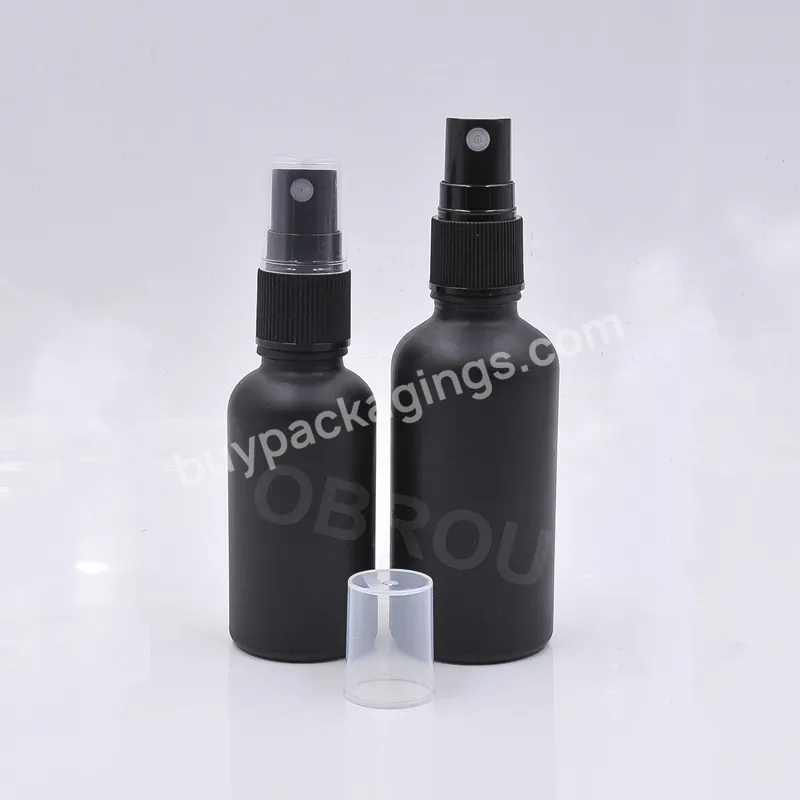 5ml 10ml 15ml 20ml 30ml 50ml 100ml Frost Black Glass Perfume Spray Bottle With Mist Spray Cap Essential Oil Spray Glass Bottle