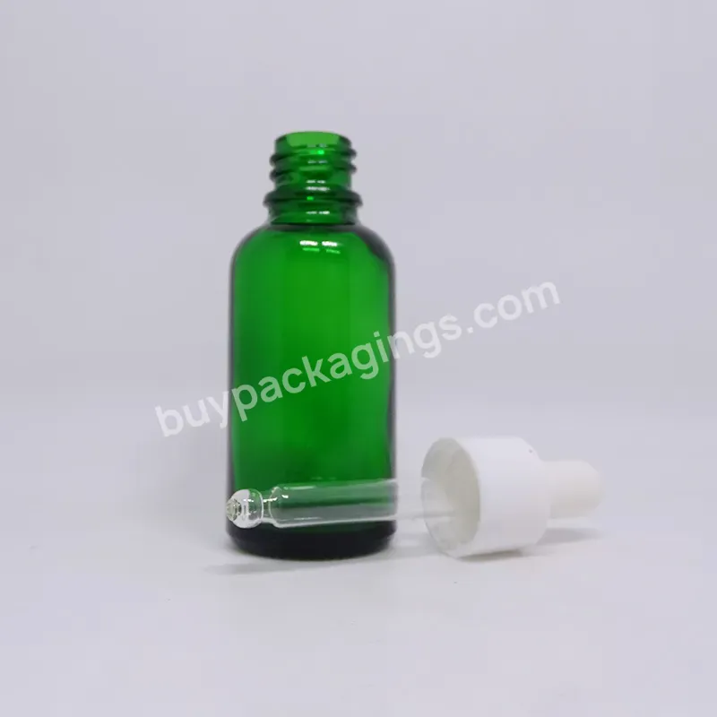 5ml 10ml 15ml 20ml 30ml 50ml 100ml Frosted Green Essential Oil Round Glass Dropper Bottle With Plastic Lid Dropper