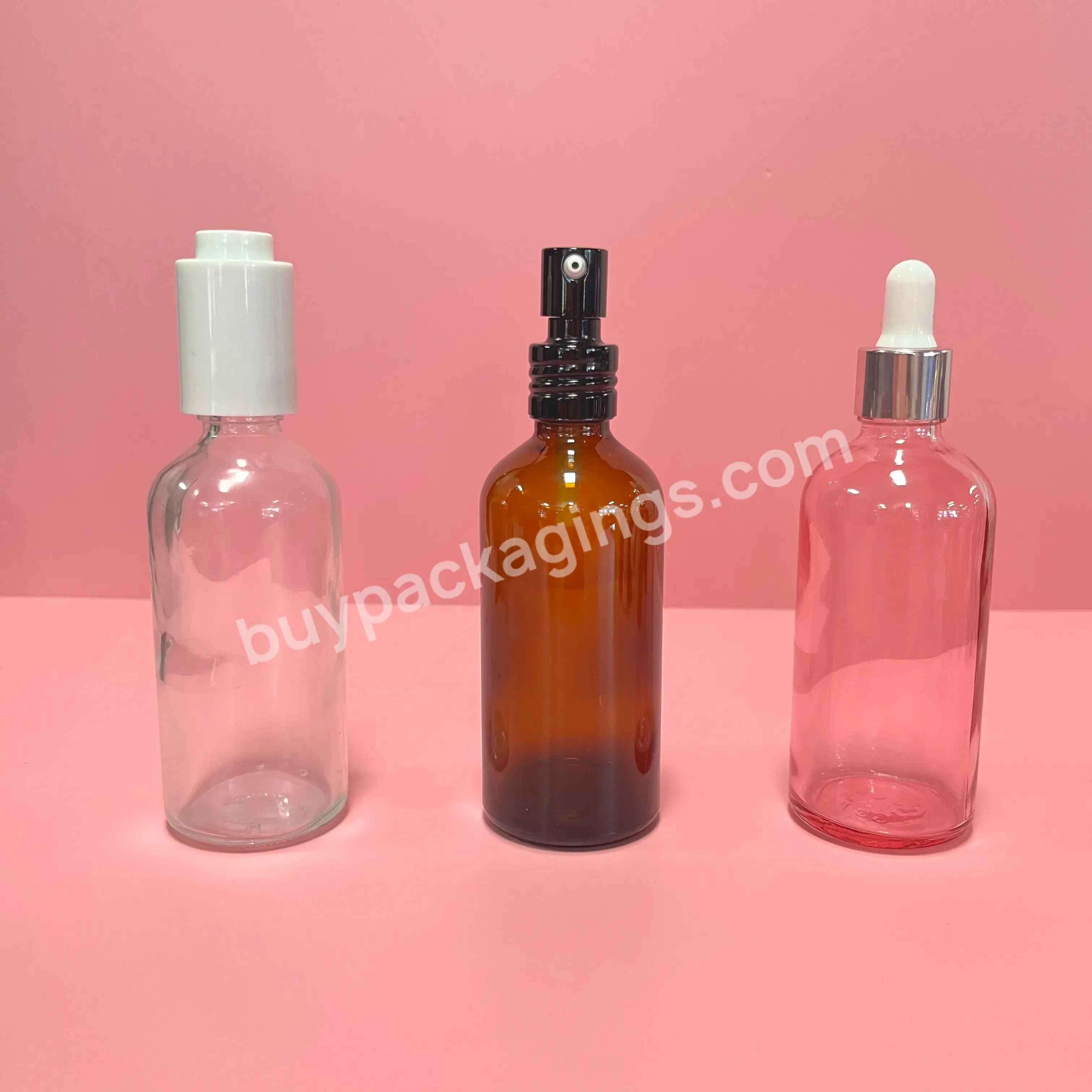 5ml 10ml 15ml 20ml 30ml 50ml 100ml Frosted Matte Pink Blue Amber Clear Essential Oil Glass Dropper Bottle With Plastic Lid