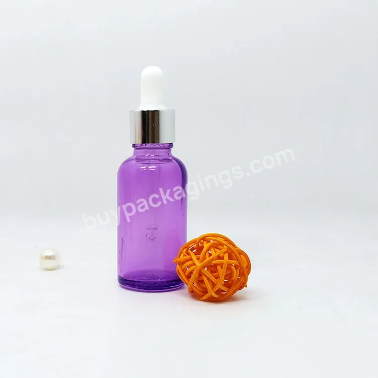 5ml 10ml 15ml 20ml 30ml 50ml 100ml Frosted Purple Essential Oil Round Glass Dropper Bottle With Plastic Lid Dropper