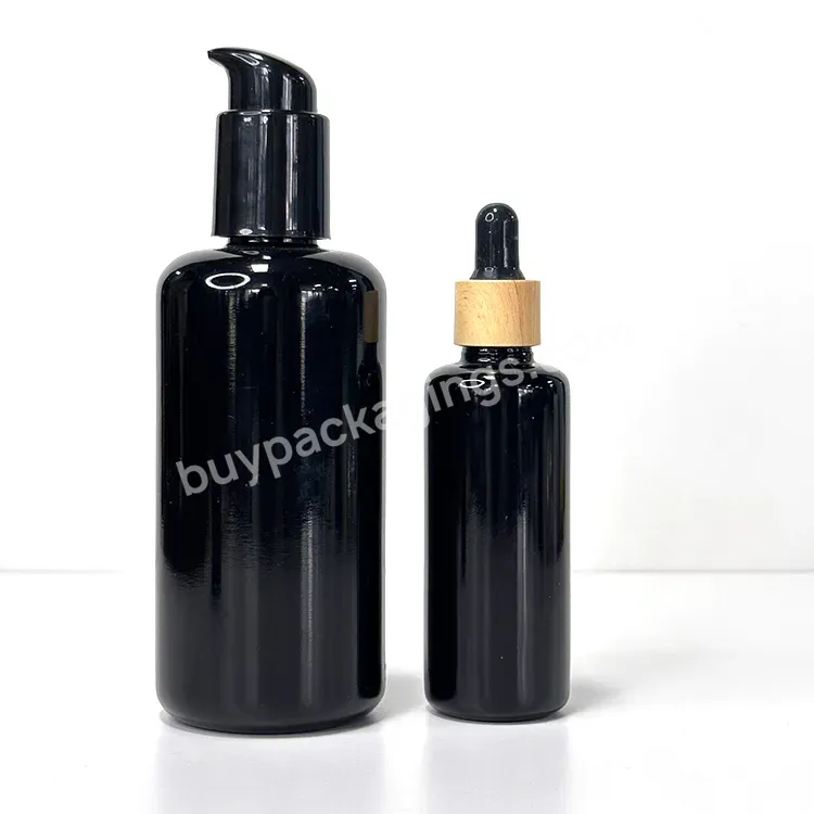 5ml 10ml 15ml 20ml 30ml 50ml 100ml Glass Original Black Uv Oil Bottle Essential Oil Serum Hair Oil Violet Glass Bottle