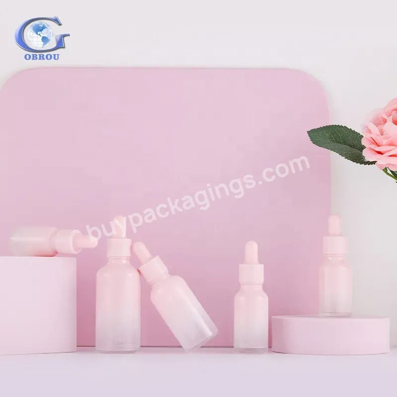 5ml 10ml 15ml 20ml 30ml 50ml 100ml Gradient Pink Serum Glass Dropper Bottle Essential Oil Bottles