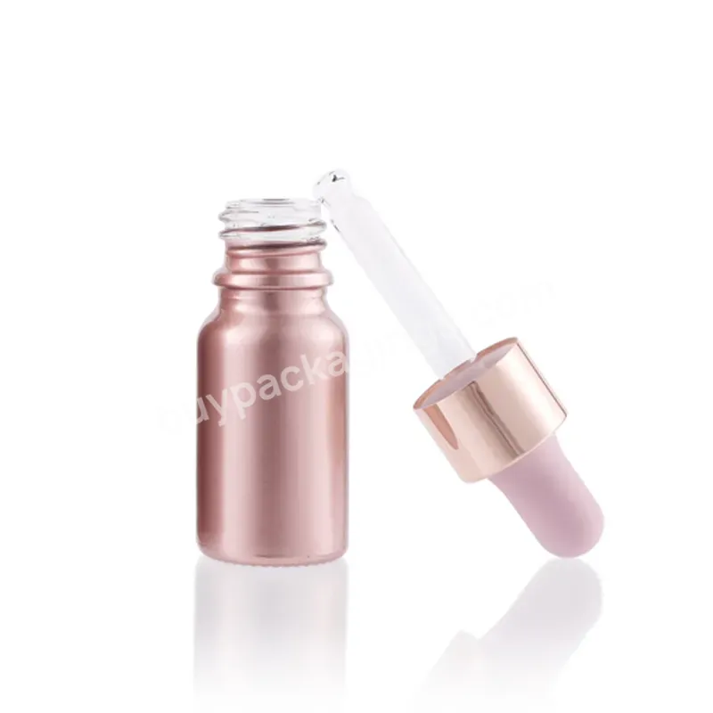 5ml 10ml 15ml 20ml 30ml 50ml 100ml Luxury Empty Cosmetic Pink Glass Essential Oil Bottle Serum Dropper Bottle