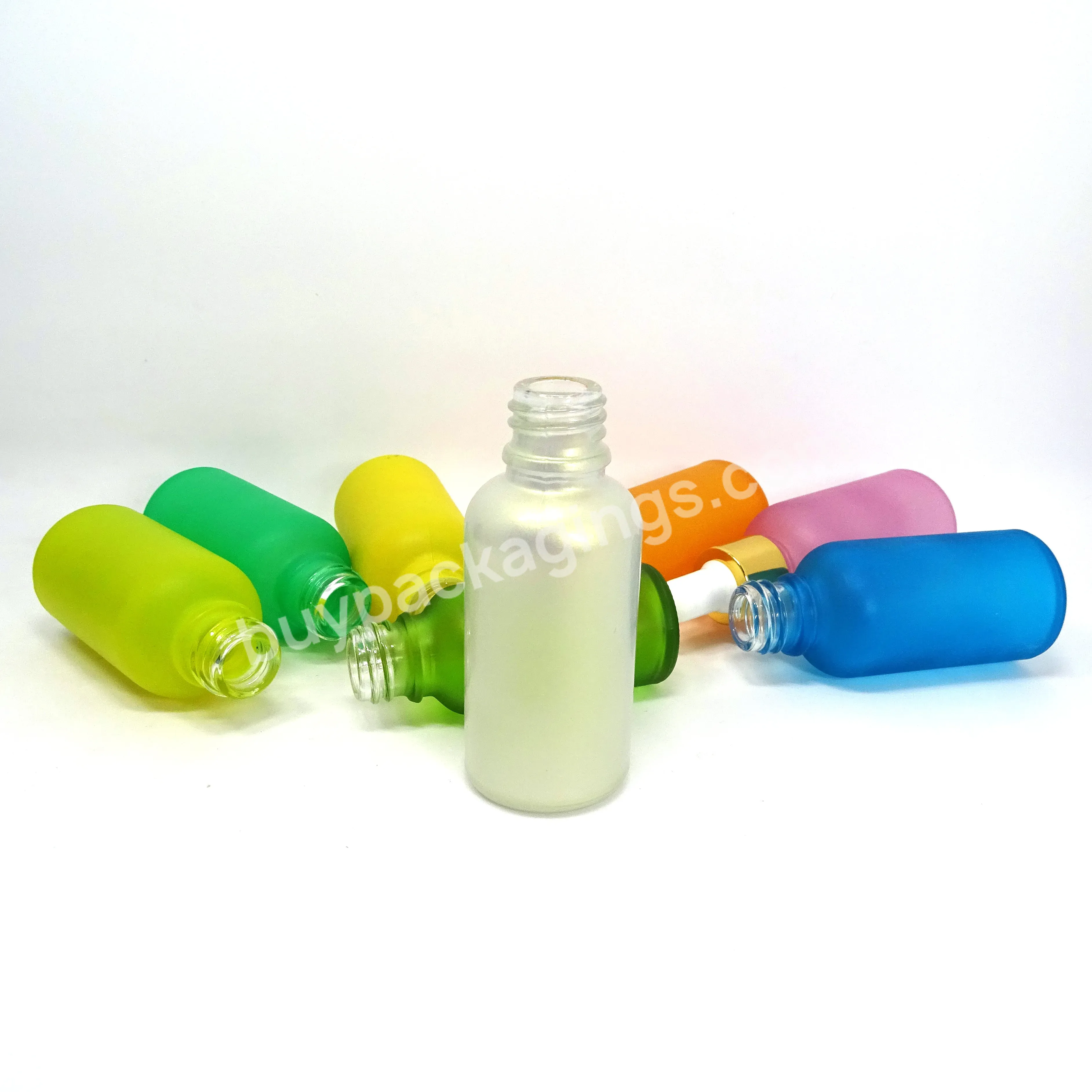 5ml 10ml 15ml 20ml 30ml 50ml 100ml Matte Frosted Pink Amber Blue Multicolor Glass Dropper Bottle Essential Oil Bottles