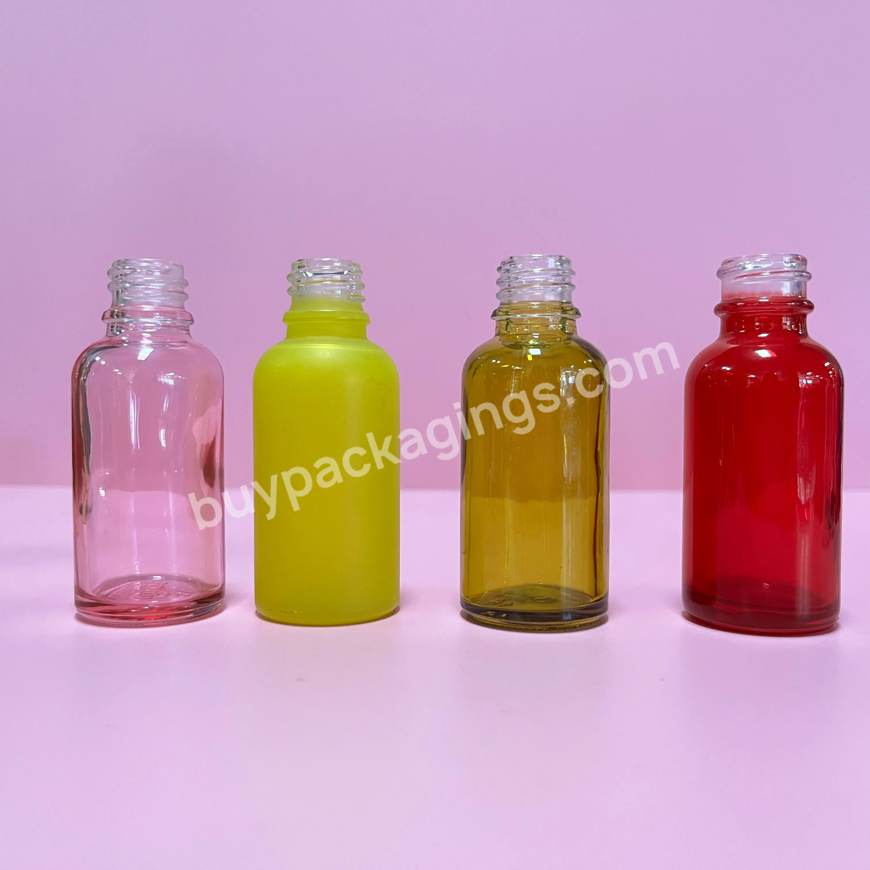 5ml 10ml 15ml 20ml 30ml 50ml 100ml Matte Pink Green Amber Yellow Red Frosted Essential Oil Glass Dropper Bottle With Pipette