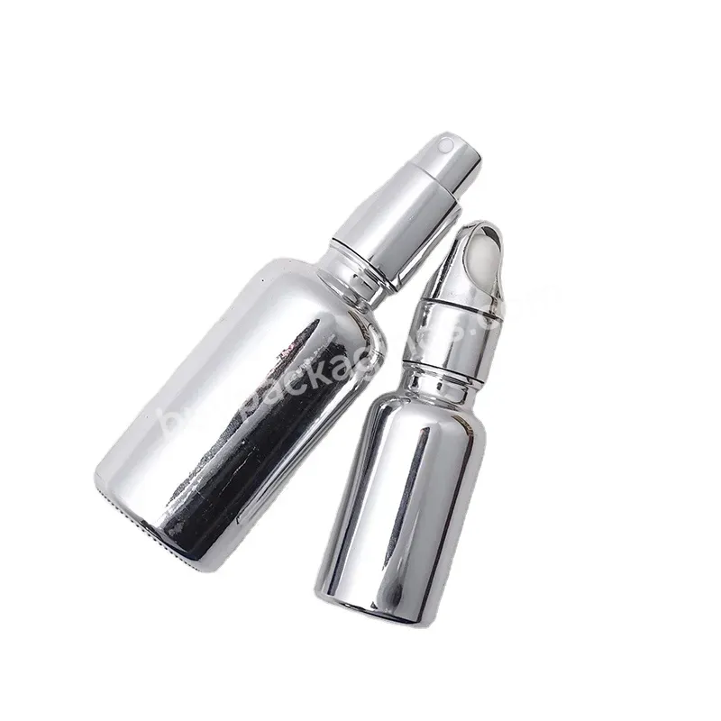 5ml 10ml 15ml 20ml 30ml 50ml 100ml Silver Color Essential Oil Glass Dropper Bottle Wholesale Dropper Bottles For Serum