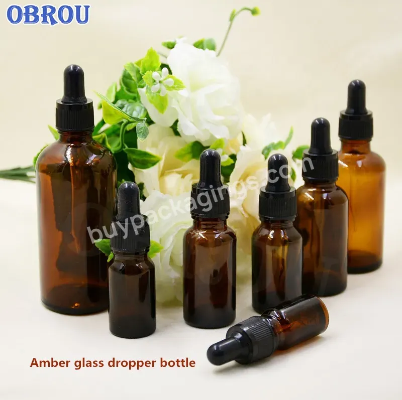 5ml 10ml 15ml 20ml 30ml 50ml 60ml 100ml 120ml Amber Cosmetic Perfume Essential Oil Glass Dropper Bottle For Serum