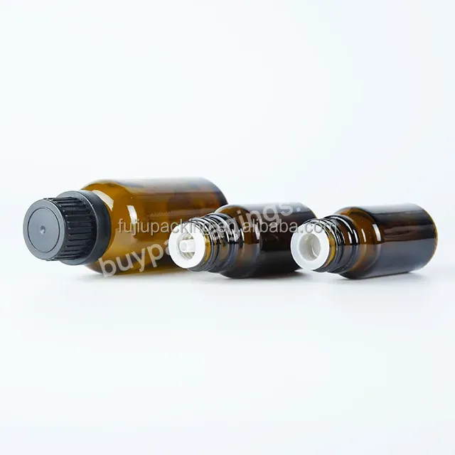 5ml 10ml 15ml 20ml 30ml Amber Glass Euro Dropper Bottle With Tamper Evident Cap