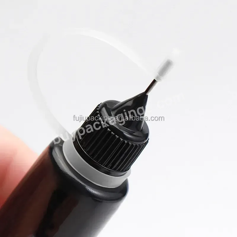 5ml 10ml 15ml 20ml 30ml Empty Black Plastic Needle Tip Bottles With Dropper Cap