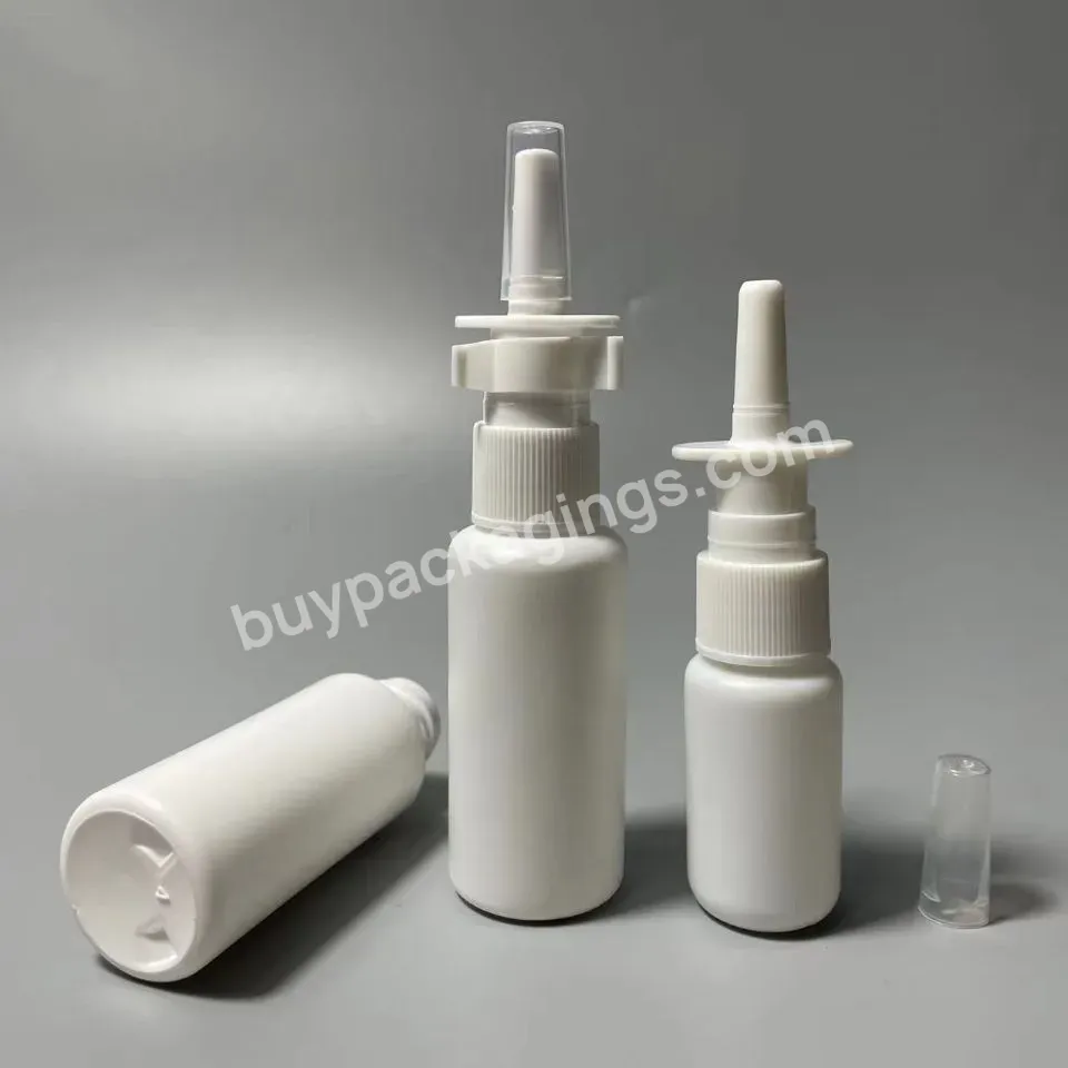 5ml 10ml 15ml 20ml 30ml Hdpe Solid White Empty Plastic Nasal Tanners Spray Mini Nasal Spray Bottle With 18/410 Fine Mist Sprayer