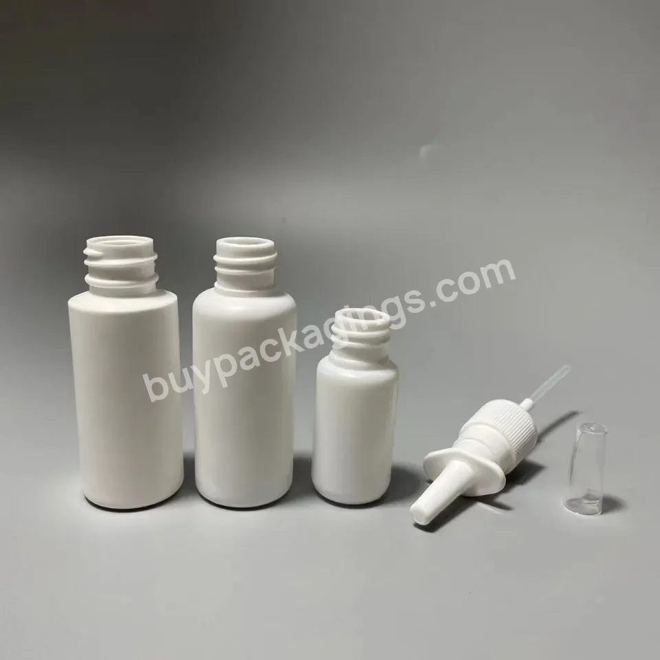 5ml 10ml 15ml 20ml 30ml Hdpe Solid White Empty Plastic Nasal Tanners Spray Mini Nasal Spray Bottle With 18/410 Fine Mist Sprayer