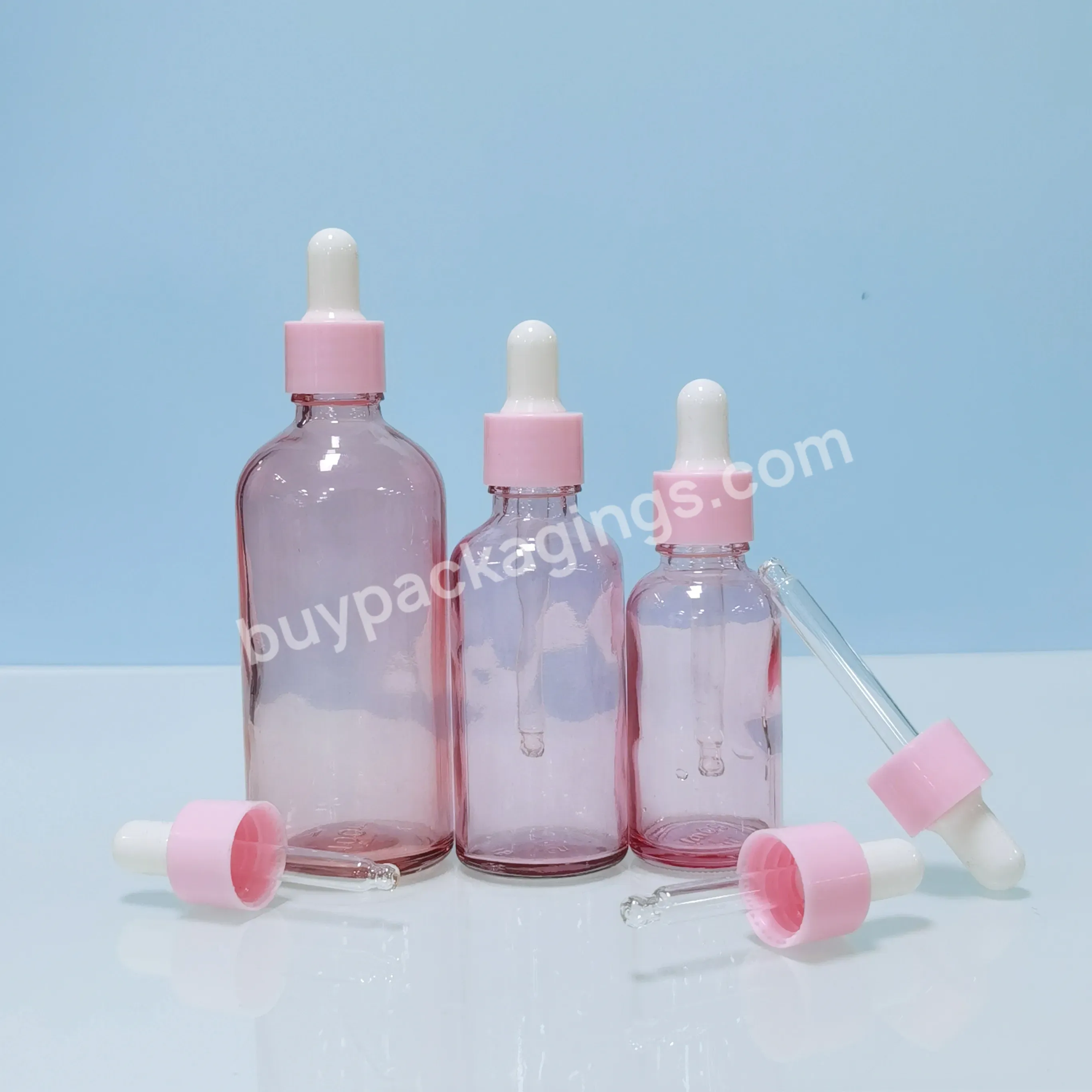 5ml 10ml 15ml 30ml 50ml 100ml Pink Dropper Hair Oil Bottles Essential Oil Bottle Glass Perfume Dropper Bottle