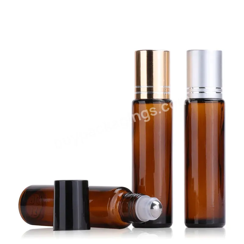 5ml 10ml 15ml Amber Perfume Roll On Glass Bottles Essential Oil Roller Bottles With Steel Ball