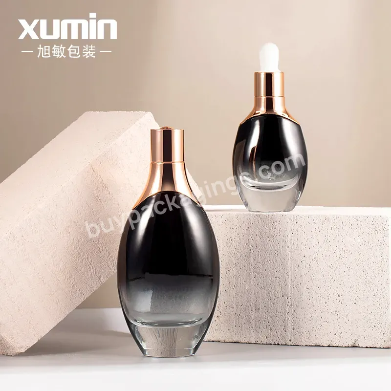 5ml 10ml 20ml 30ml 50ml 100ml 120ml Frosted Black Glass Dropper Bottle Essential Oil Bottles With Cream Jar Cosmetic Packaging