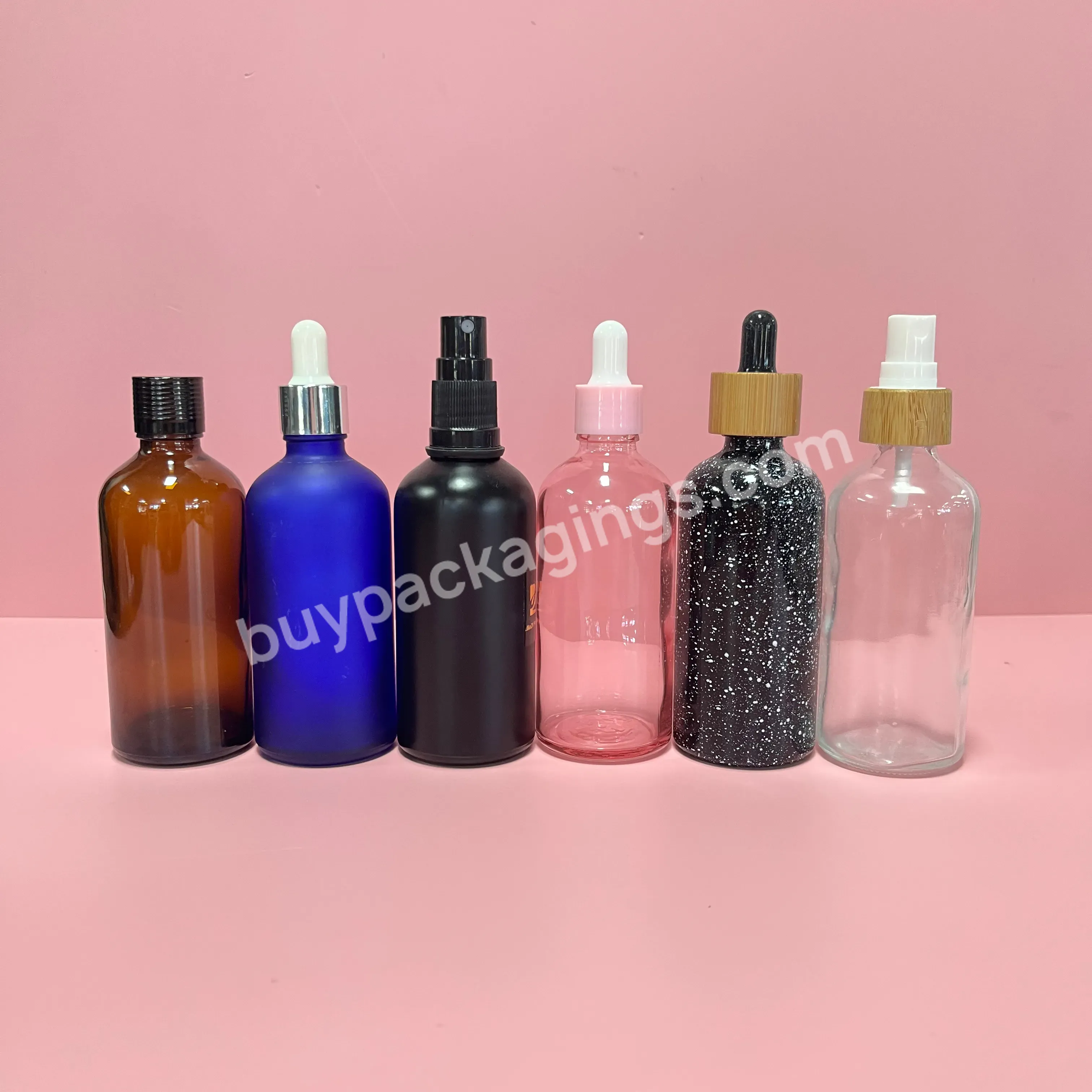 5ml 10ml 20ml 30ml 50ml 100ml 120ml Matte Frosted Pink Blue Green Glass Dropper Bottle Essential Oil Bottles With Lid