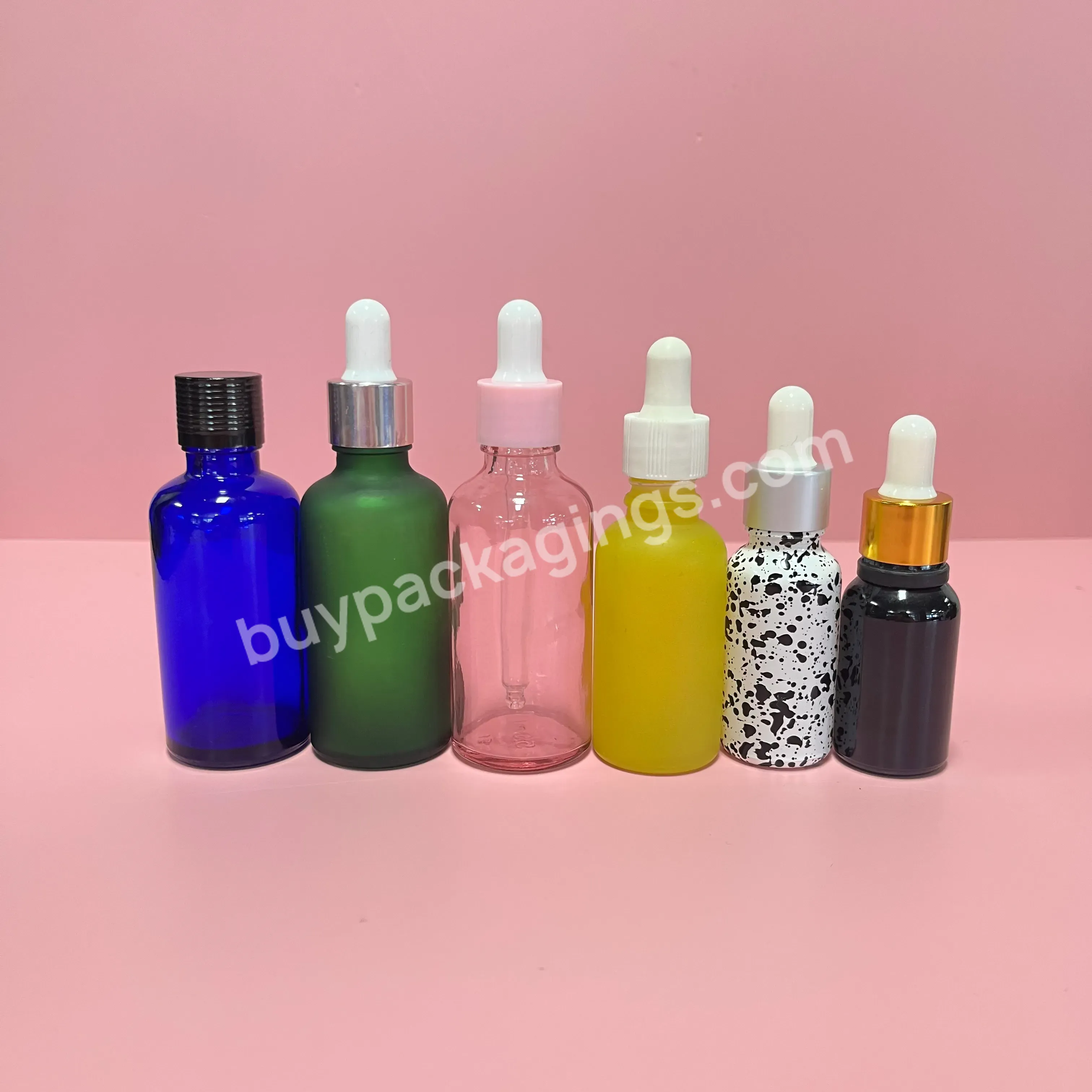 5ml 10ml 20ml 30ml 50ml 100ml 15ml Blue Amber Black Glass Pipette Hair Oil Essential Oil Glass Dropper Bottles With Lids