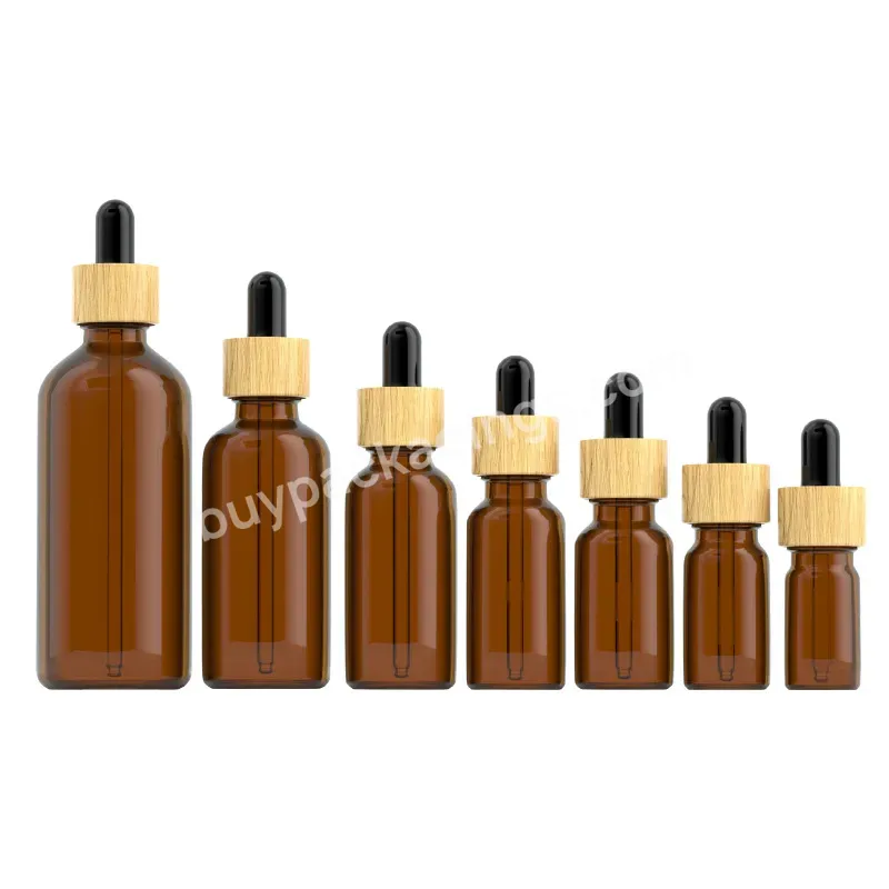 5ml 10ml 20ml 30ml 50ml 100ml Amber Glass Drop Bottle Pipette Bottle With Eye Dropper For Essential Oil Aromatherapy Bamboo Lids