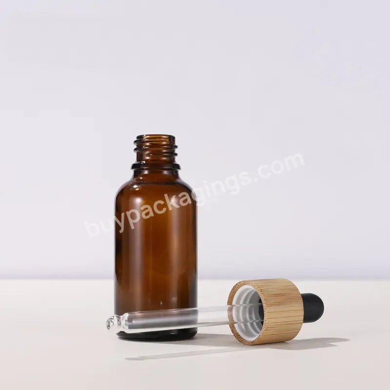 5ml 10ml 20ml 30ml 50ml 100ml Amber Glass Drop Bottle Pipette Bottle With Eye Dropper For Essential Oil Aromatherapy Bamboo Lids