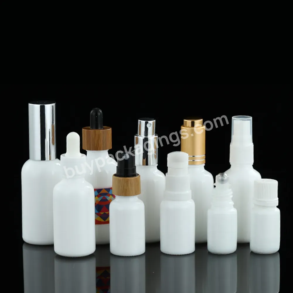 5ml 10ml 20ml 30ml 50ml 100ml Empty Custom Opal White Glass Porcelain Dropper Bottle For Cosmetic Packaging