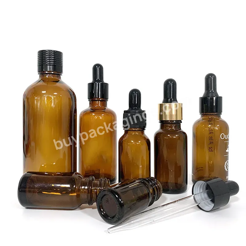 5ml 10ml 30ml 50ml 100ml Essential Hair Oil Brown Glass Dropper Bottle Round Glass Dropper Bottles Wholesale