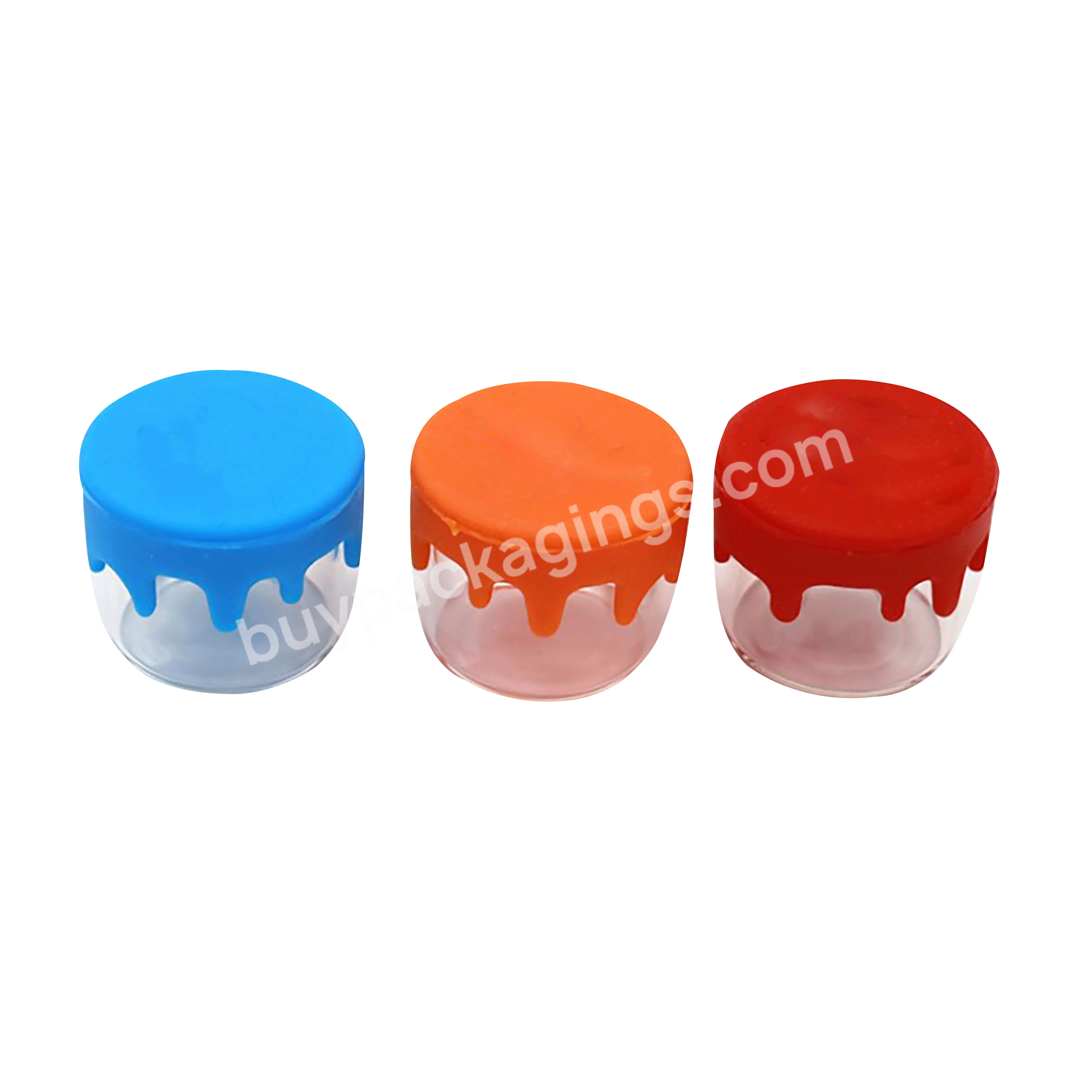 5ml 10ml 50ml 100ml Herb Silicone Cap Cream Bottle Pill Bottle Cream Cosmetic Glass Jar For Loose Powder