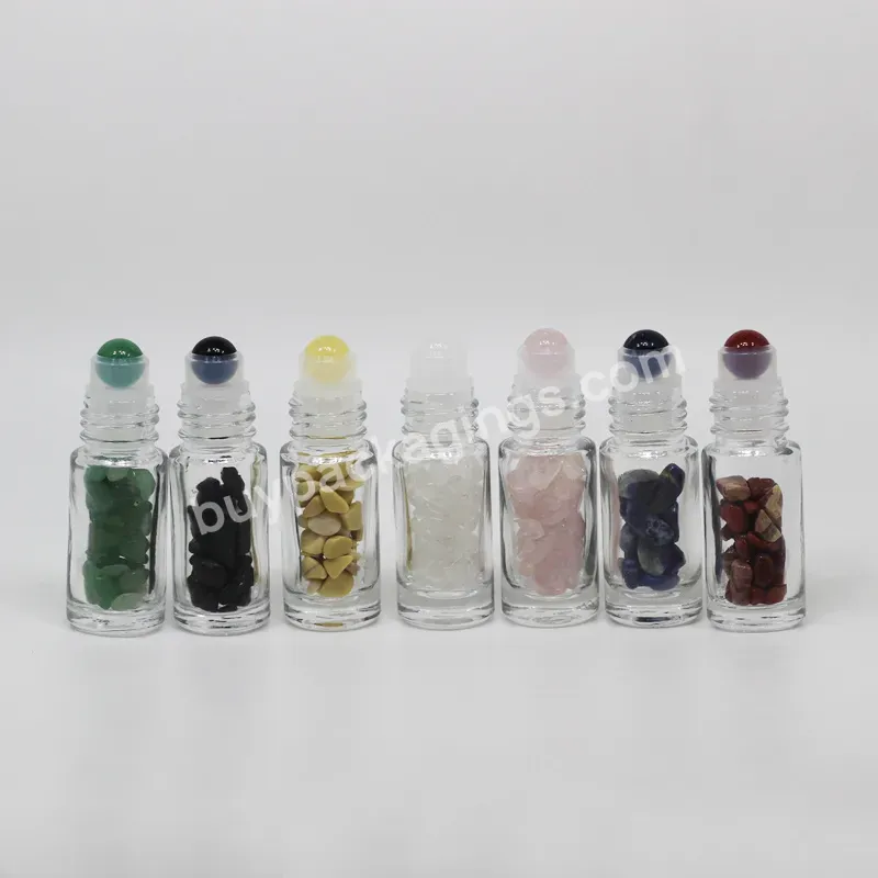 5ml 10ml Essential Oil Perfume Roll On Thick Glass Bottles Natural Gemstone Roller Ball