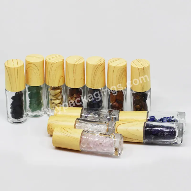 5ml 10ml Essential Oil Perfume Roll On Thick Glass Bottles Natural Gemstone Roller Ball