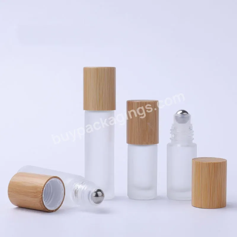 5ml 10ml Frosted Matte White Refillable Perfume Roll On Bottles Bamboo Lids