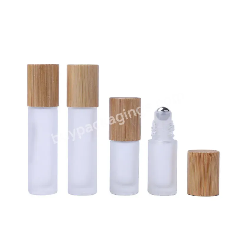 5ml 10ml Frosted Matte White Refillable Perfume Roll On Bottles Bamboo Lids