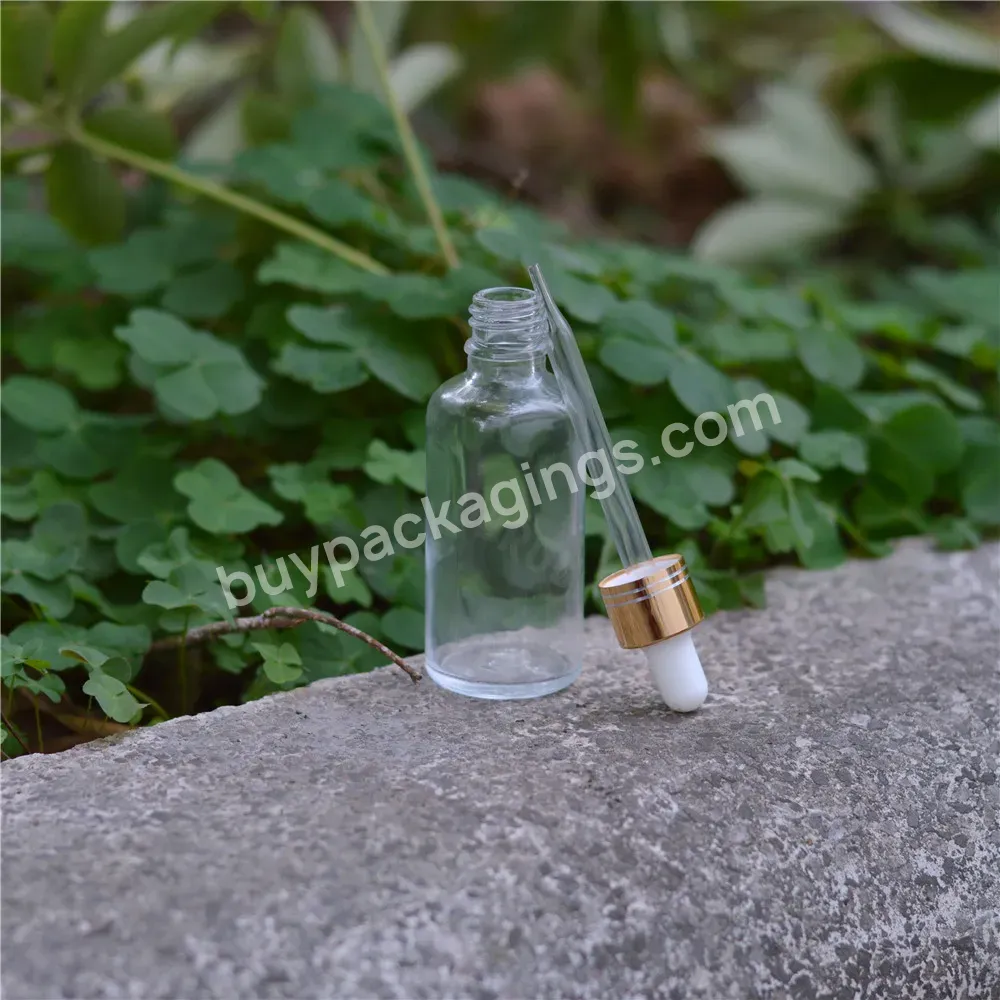 5ml 10ml Glass Clear/amber Essential Oil Bottle 30 Ml 50ml Glass Dropper Bottle With Gold Cap For Aroma Perfume Oil