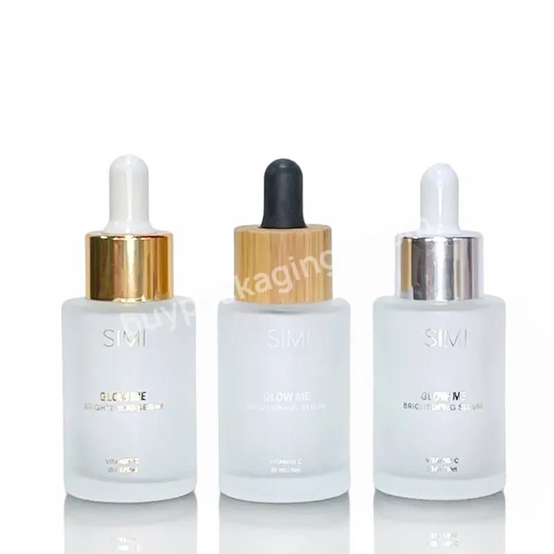 5ml 15ml 20ml 30ml 50ml 100ml Essential Oil Serum Flat Shoulder Frosted Clear Glass Dropper Bottle With Pipette