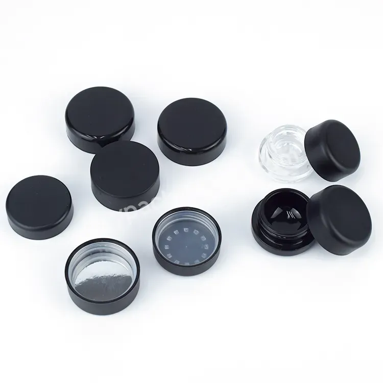 5ml 7ml 9ml Cr Child Resistant Smooth Push Down & Turn Semi Gloss Black Plastic Caps W/ Foam Liner Flower Oil Concentrate Jar - Buy Custom Childproof Concentrate Jar 5ml Round,Custom Printed Concentrate Child Safe Jar,Custom Printed Concentrate Jars