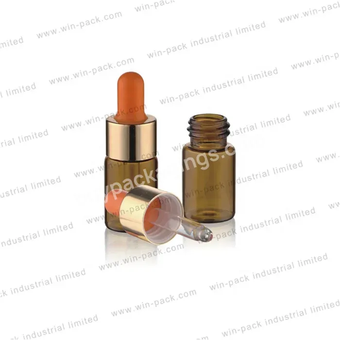 5ml 8ml 10ml 12ml 15 Ml Gold Amber Clear Essential Oil Glass Bottle With Metal Dropper For Essential Oil