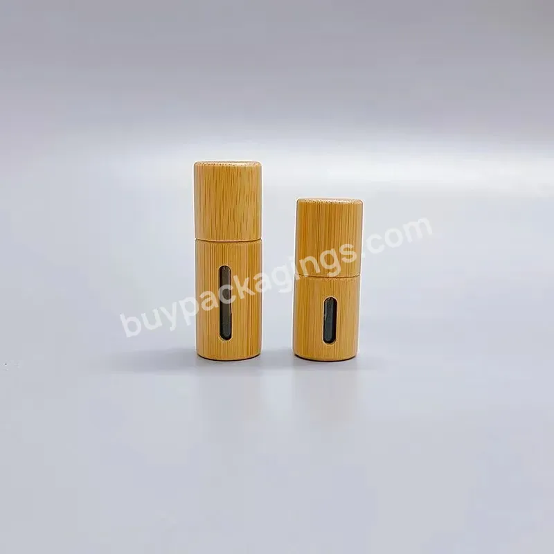 5ml 8ml 10ml Bamboo Shell Glass Roll On Bottles For Essential Oils With Stainless Steel Roller Balls Roller Ball Container